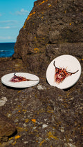 Highland Cow Round Ceramic Coasters x 4