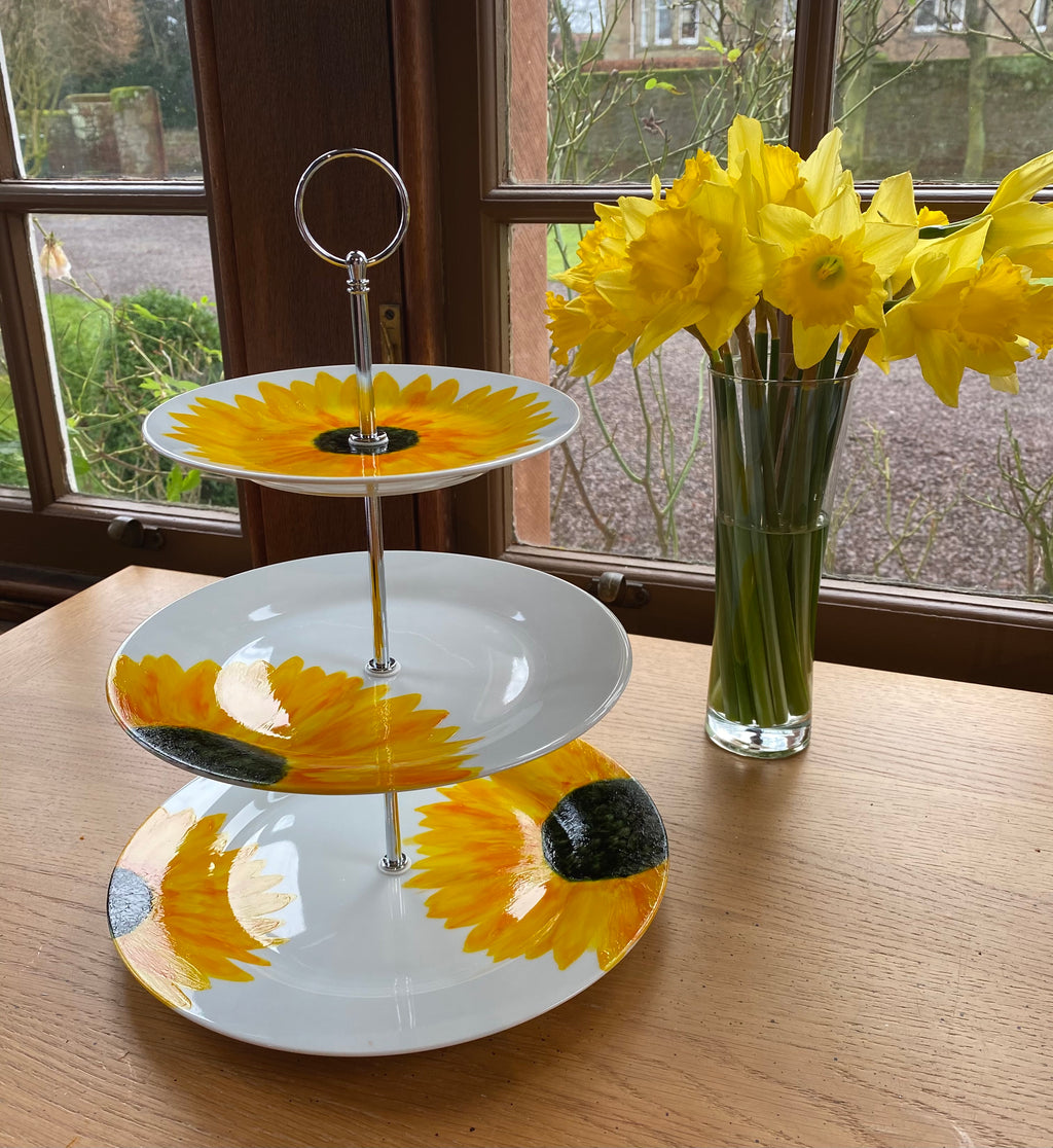 Sunflower Afternoon Tea Cake Stand